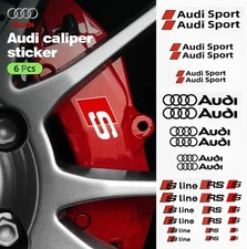 6Pcs Car Goods Brake Caliper Sticker Heat Resistant Decals for Audi Sline A3 A4