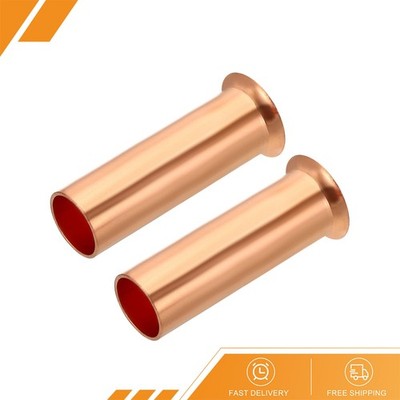 2 Pcs 3/4'' 19mm OD Copper Flare Tube Fitting Straight Coupling Welding Joints