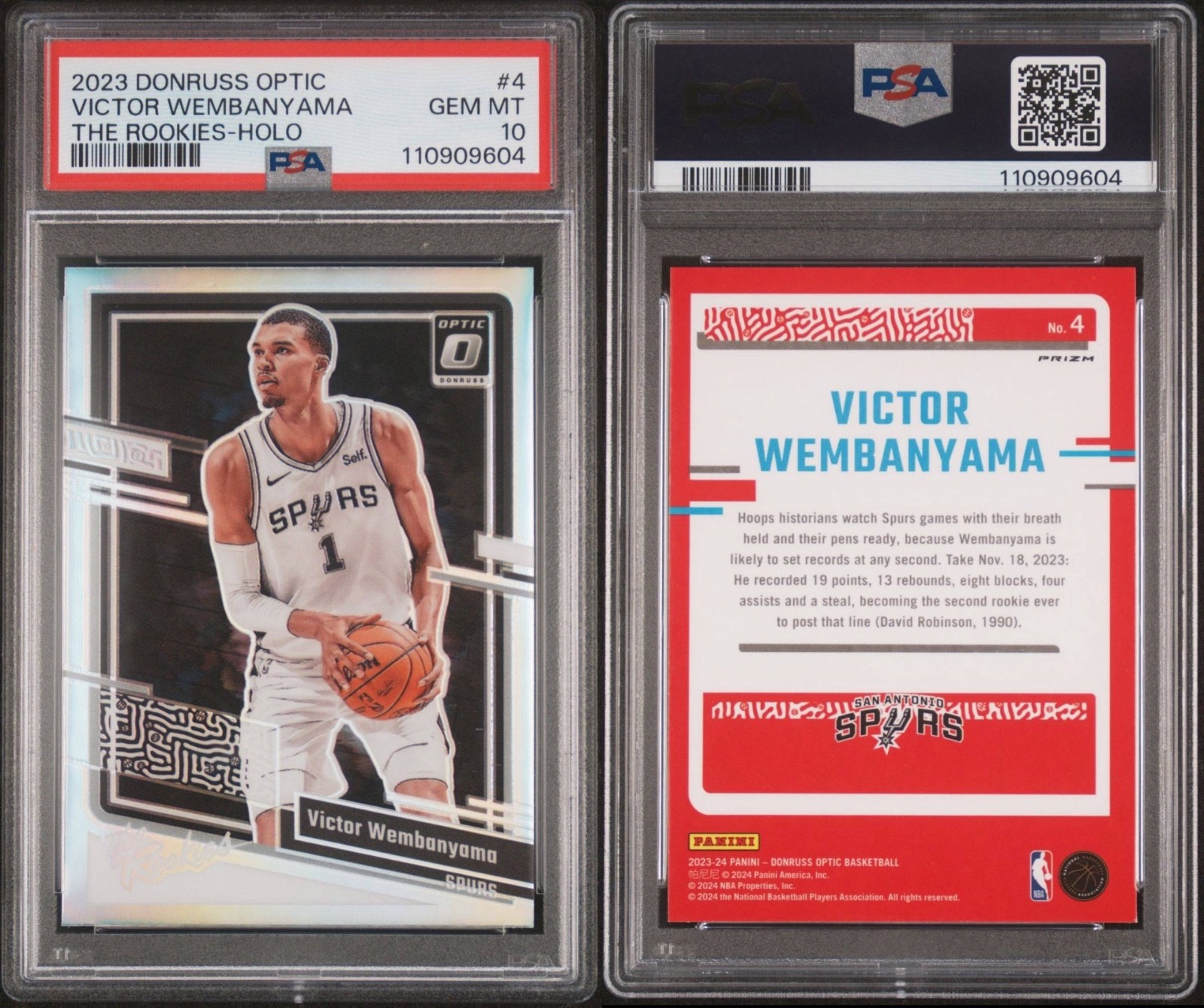 2023 Donruss Optic Victor Wembanyama The Rookies Holo RC PSA 10