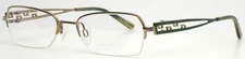 CHARMANT CH10855 LN Green Gold Womens Semi Cat Eye Eyeglasses 51-18-135 B:29