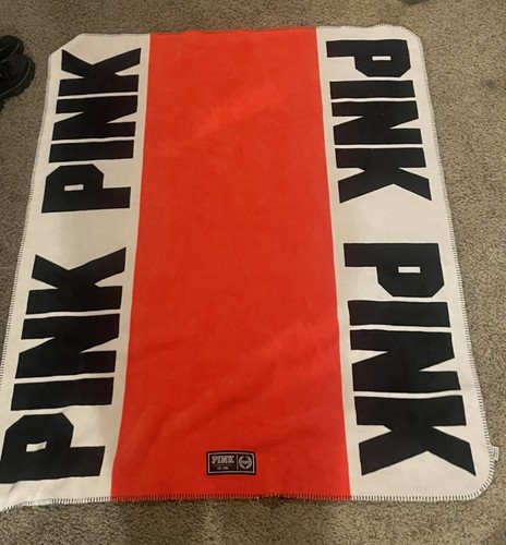 60 x 72 Victoria Secret Pink SHERPA HOT PINK COLOR BLOCK SOFT COZY PLUSH BLANKET