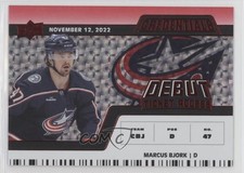 2022 Credentials Debut Ticket Access Horizontal Red /299 Marcus Bjork #125 17ez