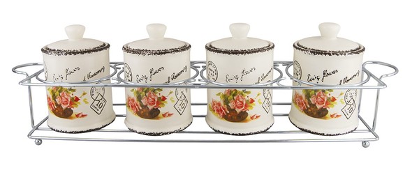5Tlg Keramik GewüRzset GewüRzbehäLter StäNder Maestro MR-20050-04CS-image