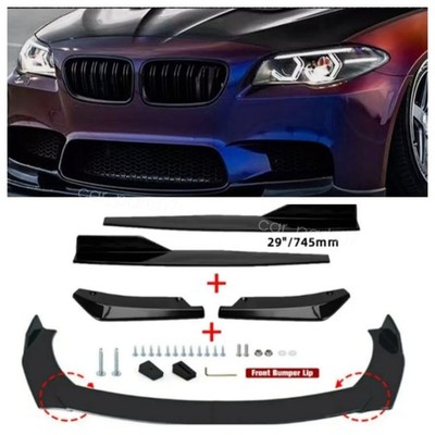 For BMW 5 Series F10 M5 Side Skirt + Front & Rear Bumper Lip Splitter Spoiler