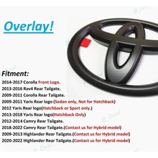 1PCS Matte Black Out Overlay Emblem Fit For Camry Highlander Rav4 Corolla Yaris