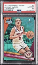 2023 BOWMAN UNIVERSITY CHROME AQUA WAVE #2 GEORGIA AMOORE 20/299 PSA 10