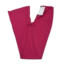 Bershka Pants Women S Hot Pink Jersey Knit High Waist Wide Split Leg Retro Rave