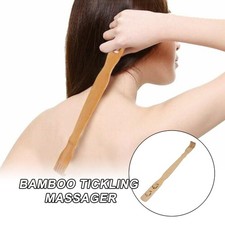 Wooden Bamboo Body Massage Back Scratcher Body Stick Dual Roller Massager OY