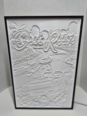 OUTRUN Lithophane  3D Printed HOLOGRAPHIC Lightbox Fan Art