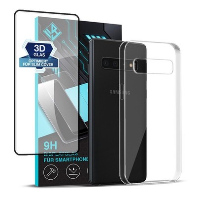 Handyhülle für Samsung Galaxy S10 S10+ Plus 9H Displayglas Schutzhülle Handy Top