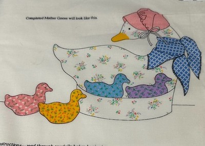 Cranston Print Works MOTHER GOOSE & Goslings Fabric Panel Soft Sculpture babies