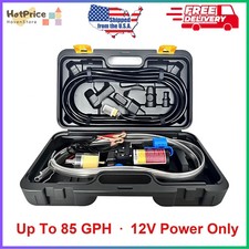 12V Electric Fuel Transfer Pump 70W Motor 85 GPH Pure Copper Complete Hose Kit