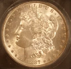 1887 Morgan Dollar. ICG MS-65. Starts at .99. NO RESERVE.