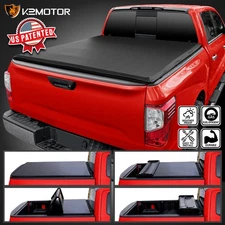 Fits 2017-2024 Titan 5.5FT 5'6" Truck Short Bed Soft Quad 4 Fold Tonneau Cover
