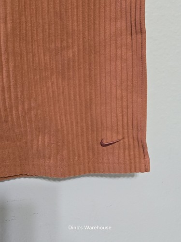 Nike Sportswear Chill Rib Slim Midi Skirt Size S Burnt Sunrise Orange FQ1636-825 - Picture 2 of 10