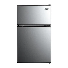 3.2 Cu ft Two Door Mini Fridge with Freezer, Stainless Steel, E-Star