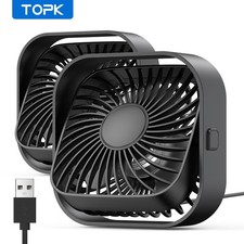 TOPK 2-Pack USB Desk Fan, Mini Fan, Strong Airflow  Quiet, 360  Rotatable