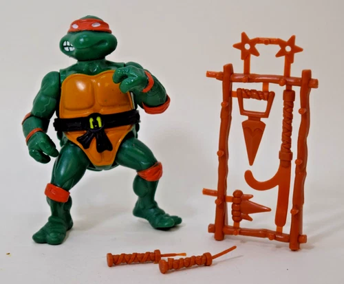 Vintage TMNT 1988 Michelangelo Figure HARD HEAD Playmates Near Complete
