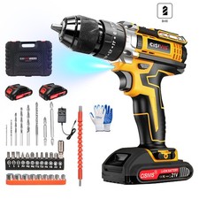 2 Battery Cordless Drill 21V Electric Screwdriver Set Combi Driver High Power UK