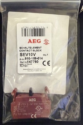 AEG SEV-10  1 N.O. Early Make Contact Block. Compatible With GE P9B10VA