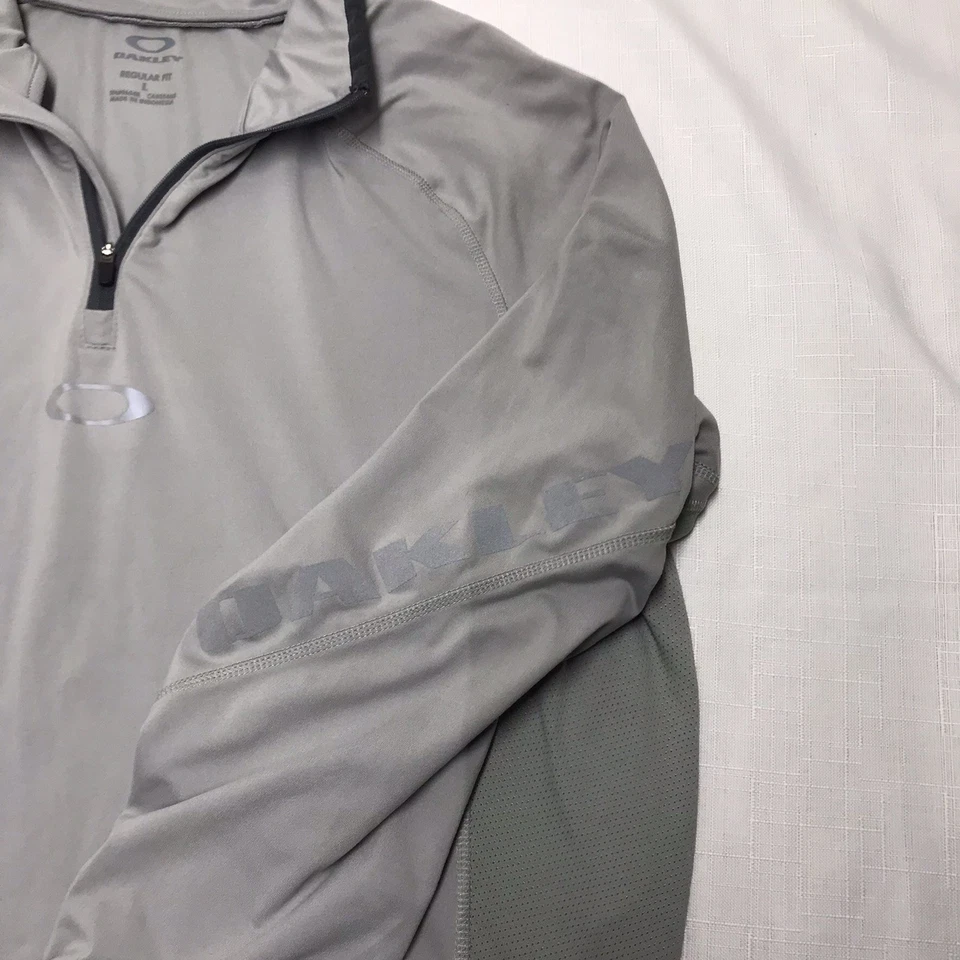 Chaqueta Pullover Oakley Hydrolix Gris Logo Ligera 1/4 Cremallera Adulto L Foto 3 de 4