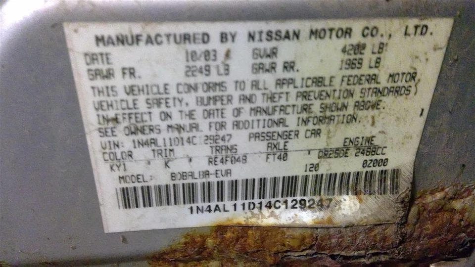 Used Rear Right Door Vent Glass Rear fits: 2004 Nissan Altima Rear Right Grade A Foto 4 de 4