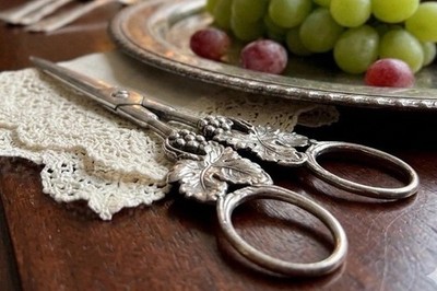 アンティーク　グレープシザー　シルバー835 Vintage German 835 Silver Grape Shears Scissors Jakob Grimminger