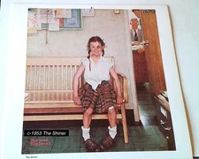 1998 NORMAN ROCKWELL PRINT 1953 "THE SHINER" 11 X 10 1/2