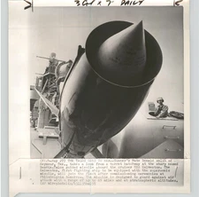 Bendix Talos MISSILE Aboard NAVY Cruiser GALVESTON Vintage 1958 Press Photo