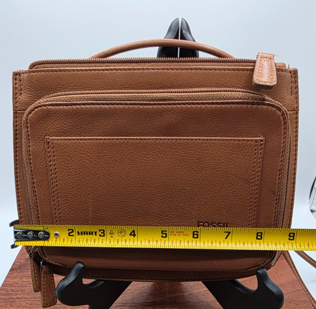 Fossil Leather Zip Around Pebbled Leather Crossbo… - image 14