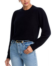 Aqua Designer 100 Cashmere women's Black Crewneck Sweater - Small - retail 188
