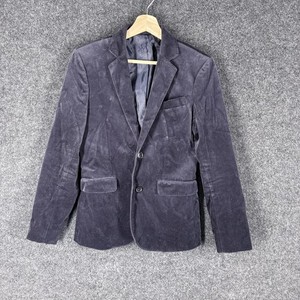 Crewcuts Blazer Boys 16 Blue Button Up Collared Long Sleeve Cotton Velvet