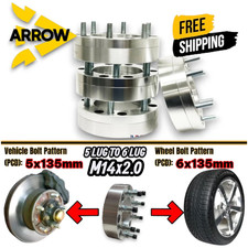 4x 2 Thick 5x135 To 6x135 Wheel Adapter Fit Fordlincoln Models With Stud M14x2