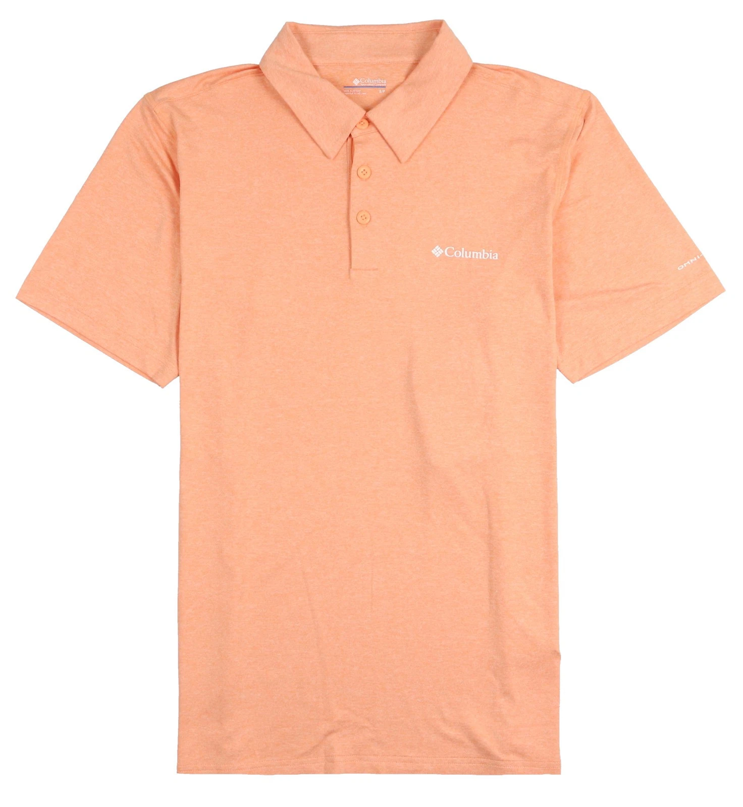 COLUMBIA Carter Crest Polo Shirt sz M Medium Orange Trail Hiking