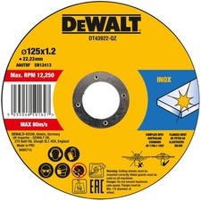 DEWALT DT43922-QZ Metal Cutting Disc 125 X 1.2 X 22.23mm (Pack of 10) 4.23 per disc