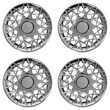 4 New Chrome Wire Web Spoke 16 Hub Caps Full Wheel Covers Rim Cover Hubs 150c