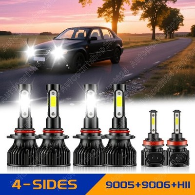 For Honda Accord Sedan 4-Door 2006-2012 LED Headlight Hi/Lo + Fog Light Bulbs A+
