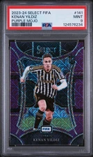 2024 Panini FIFA Select Purple Mojo Kenan Yildiz RC Rookie Juventus #141 PSA 9