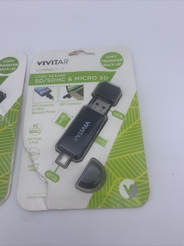 2x Vivitar SD/SDHC And Micro SD Card Reader Copy Transfer Backup - Picture 2 of 5