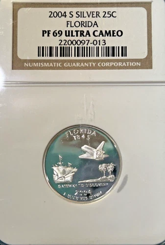 2004-S Florida State Silver 25C NGC PF69 ULTRA CAMEO