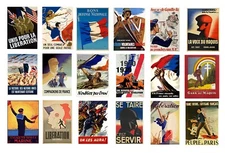 1/32 scale model France World War 2 propaganda posters French Resistance WW2