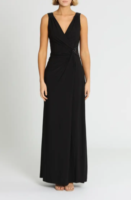 macy's r&m richards evening dresses Montique black formal/ball dress, size 12/14-HIRE – Anita V Fashion & Beauty