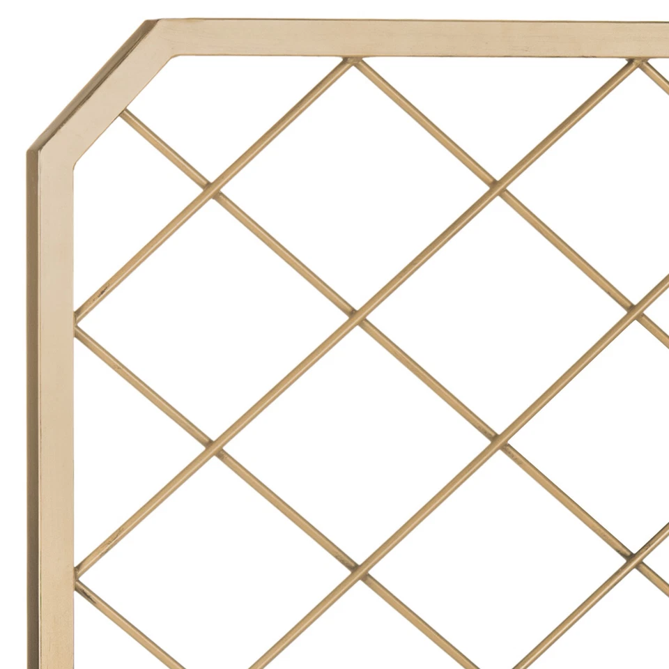 SAFAVIEH Stitch Metal Lattice Headboard | Antique Gold | Queen | - Image 3 of 4