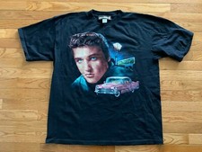 VTG Elvis Presley All Over Print Shirt Mens Sz XL Graceland USA Made Rare
