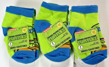 NEW 9 PAIR TEENAGE MUTANT NINJA TURTLE FOLD-OVER NON SKID SOCK SIZE 18-24M NS229