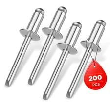 WORKPRO 200PC Aluminum Blind Rivets 1/4"x1/2" Pop Rivet Assortment Steel Mandrel