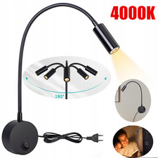 LED Leselampe Wandleuchte Wandlampe 3W Bettleuchte Schwanenhals mit Schalter DE