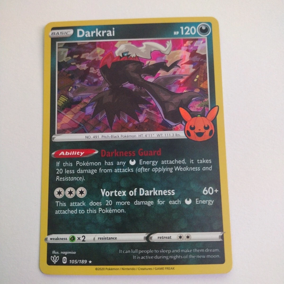 Darkrai 105/189 Swsh03: Darkness Ablaze for sale | eBay