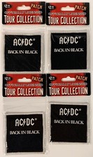 AC/DC Back In Black Iron-On Embroidered Cloth Patches 2005 Lot Of 4 SZ 3  x 3  h