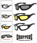 1 or 3 Pairs Choppers Padded Foam Wind Resistant Sunglasses Motorcycle Glasses